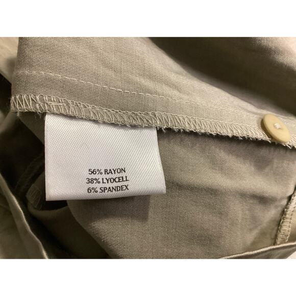 EILEEN FISHER M Satin Look Pants Lycocell Stretch Side Zip Straight gray - Picture 6 of 6